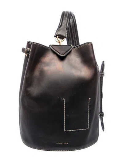 Pre-owned Danse Lente Leather Bucket Bag In Black