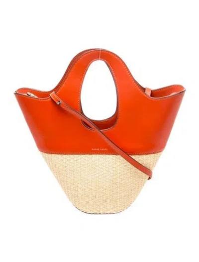 Pre-owned Danse Lente Leather Top Handle Bag In Orange