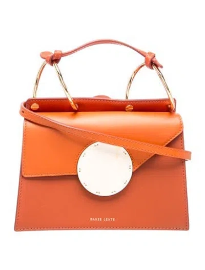 Pre-owned Danse Lente Leather Top Handle Bag In Orange