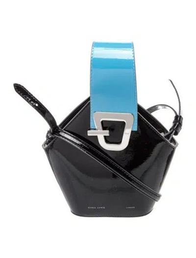 Pre-owned Danse Lente Patent Leather Bucket Bag In Black