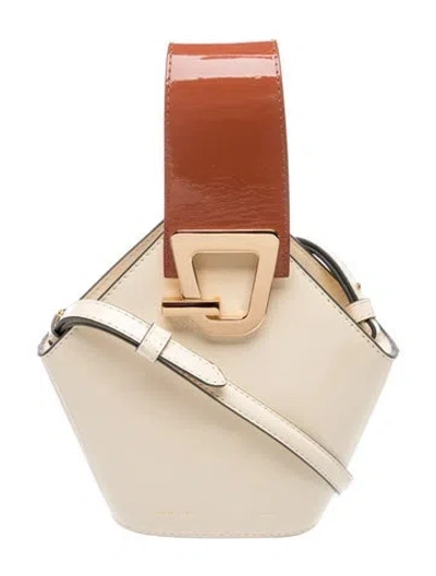 Pre-owned Danse Lente Patent Leather Top Handle Bag In Neutral