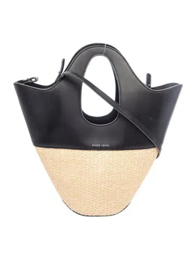 Pre-owned Danse Lente Straw Top Handle Bag In Black