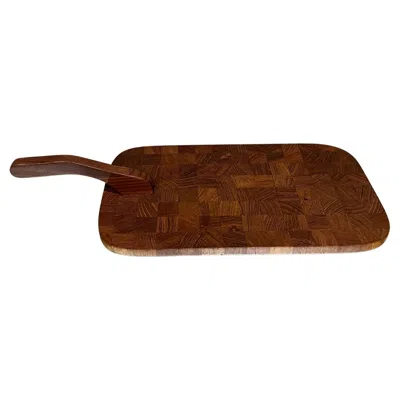 Pre-owned Dansk 1970s Charcuterie Cheese Board Staved Teak In Brown