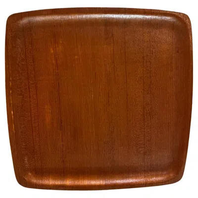 Pre-owned Dansk 1970s Teak Barware Bent Plywood Square Serving Tray In Brown
