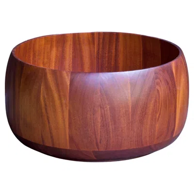 Pre-owned Dansk 1970s Turned Wood Planter Mid-century Xl Bowl Craftsman John Crouse Wolcott Ny In Brown