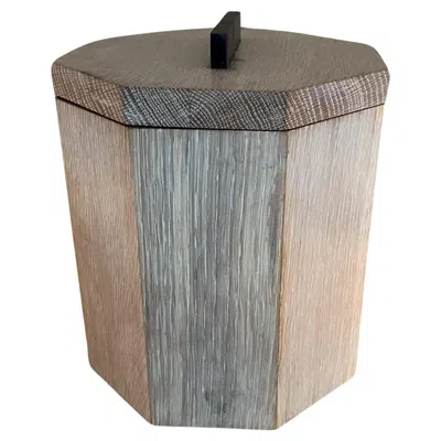 Pre-owned Dansk 2000s Vollrath Modern Geometric Solid White Oak Ice Bucket Wi