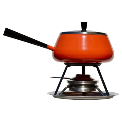 Pre-owned Dansk An Orange Fondue Set – Switzerland - 1960s