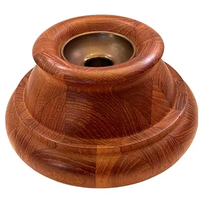 Pre-owned Dansk Daish Modern Solid Teak  Butcher Block Candle Holder By Quistgaard In Brown
