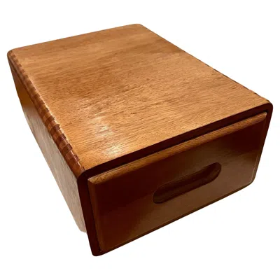 Pre-owned Dansk Danish Modern Solid Teak Dovetail Multiuse Box With Drawer In Brown