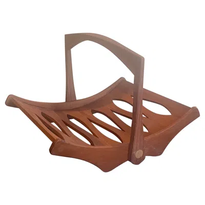 Pre-owned Dansk Danish Modern Staved Teak Magazine Holder By Jens Quistgaard For  In Brown