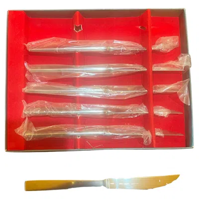 Pre-owned Dansk Danish Modern Steak Knife Set By Chef Le Blanc For Selandia Nib In Red