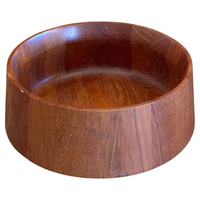 Pre-owned Dansk Danish Modern Tapered Staved Teak Bowl By Jens Quistgaard For  In Brown