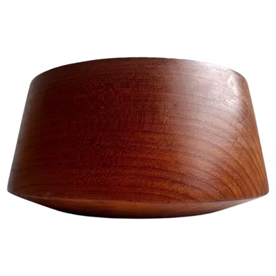 Pre-owned Dansk Decorative Single Piece Tapered Profile Teak Bowl, Artist Unknown, 1970's In Brown