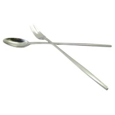 Pre-owned Dansk Designs Denmark Jhq Quistgaard Stainless Stir Spoon Olive Fork In Gray