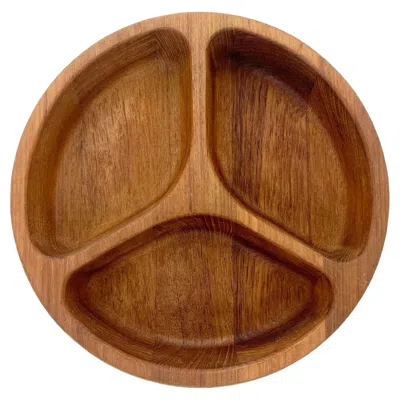 Pre-owned Dansk Divided Teak Bowl In Brown