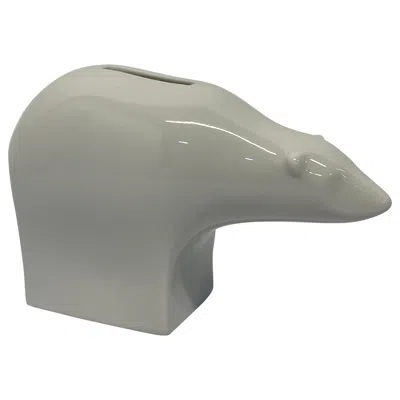 Pre-owned Dansk Gunnar Cyren White Porcelain Polar Bear Coin Bank For