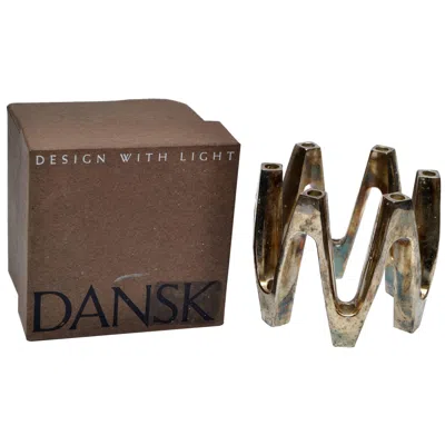 Pre-owned Dansk Jens Quistgaard Silver Plate Crown Candle Centerpiece By  In Brown