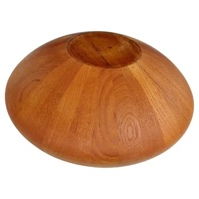 Pre-owned Dansk Large Jens Quistgaard  Staved Teak Salad Bowl Denmark With Early Duck Stamp In Brown