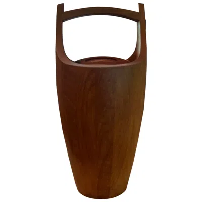 Pre-owned Dansk Large Mcm Quistgaard For  Teak Ice Bucket With Lid And Swing Handle In Brown
