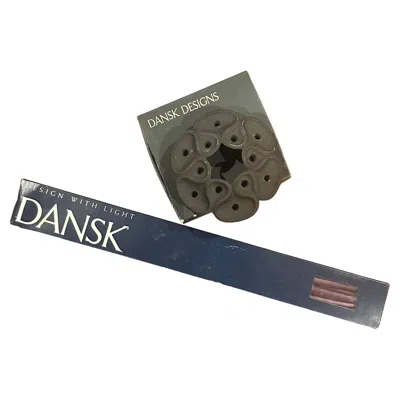 Pre-owned Dansk Mcm Iron Candle Holder In Box By  Designs With Candles In Black