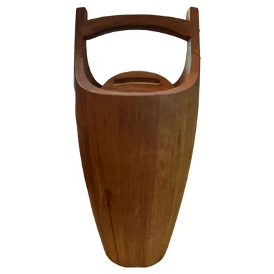 Pre-owned Dansk Mid-20th C. Jens Quistgaard For  Teak Ice Bucket With Lid And Swing Handle In Brown