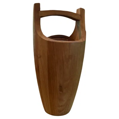 Pre-owned Dansk Mid-20th C. Jens Quistgaard For  Teak Ice Bucket With Lid And Swing Handle In Brown