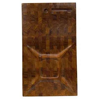 Pre-owned Dansk Mid-century Modern Staved Teak Board Charcuterie Serving Platter Style  In Brown