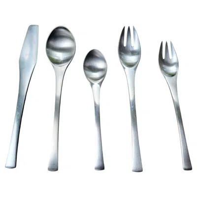 Pre-owned Dansk Odin Pattern Stainless Steel Flatware Set By Jens Quistgaard For , Germany In Gray
