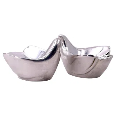 Pre-owned Dansk Pair Of Candleholders Birds Design By Gunnar Cyren For  Silverplate