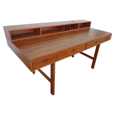 Pre-owned Dansk Peter Løvig Nielsen Flip-top Teak Desk In Brown