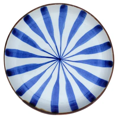 Pre-owned Dansk Pinwheel Plate Mid Century Modern In Blue