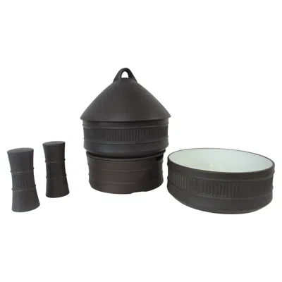 Pre-owned Dansk Rare  Beehive Flamestone 7pc. Cooking Serving Fondue Set / Jens Quistgaard In Black