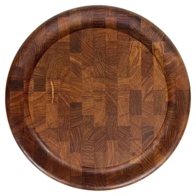 Pre-owned Dansk Round Teak Cutting Board By Jens Quistgaard For  In Brown