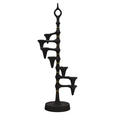 Pre-owned Dansk Sculptural Candelabra Candle Holder By Jens Quistgaard For  Jhq Cast Iron In Black