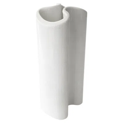 Pre-owned Dansk Sculptural Double-form White Ceramic Vase, Danish Modern Minimalist Design