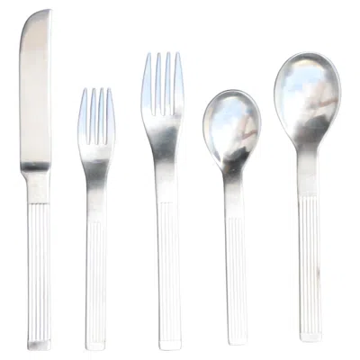 Pre-owned Dansk Set Of  Stainless Flatware In Gray