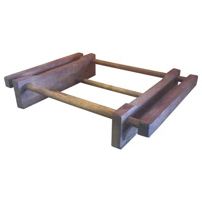Pre-owned Dansk Small Mcm Solid Wood Trivet In Brown
