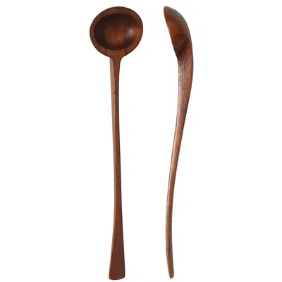 Pre-owned Dansk Teak Serving Spoons By Jens H. Quistgaard For  Designs In Brown