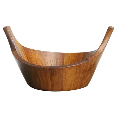 Pre-owned Dansk Teak Staved Viking Salad Bowl By Jens Quistgaard In Brown