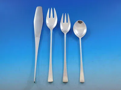 Pre-owned Dansk Tjorn By  Sterling Silver Flatware Set For 8 Service 35 Pieces Modern In Blue
