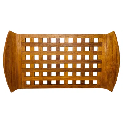 Pre-owned Dansk Vintage Jens Quistgaard  Denmark Teak Lattice Serving Tray In Brown