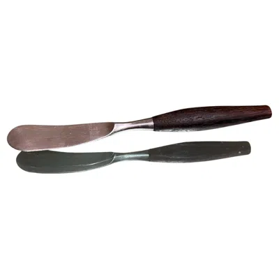 Pre-owned Dansk Vintage Sculptural Japanese Butter Knife Stainless Steel In Brown