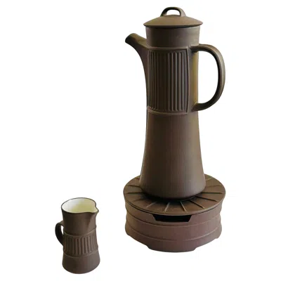 Pre-owned Dansk Vintage Set Of Brown Smooth Flamestone Designed By Jens Quistgaard For