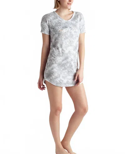 Danskin 2-pack Hacci Sleepshirts In Moon Journey/ Dusty Olive
