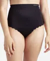 Danskin 2-pack Laser Thong Shaping Underwear With Scallop Edge In Black And Mink Berry In Multi
