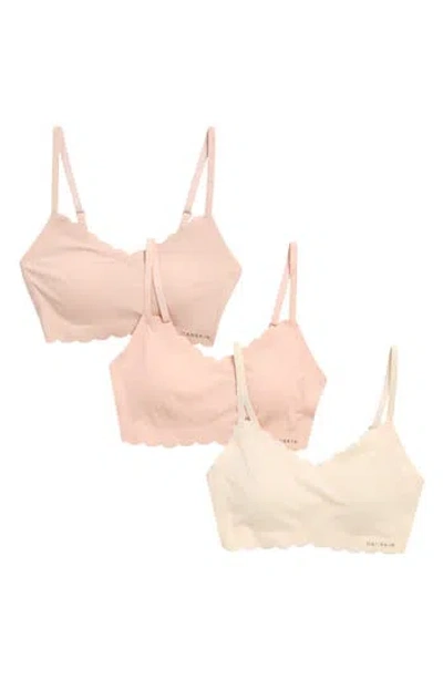 Danskin 3-pack Scalloped Laser Cut Lounge Bras In Pink