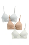 Danskin 3-pack Rib Wireless Bra In Multi