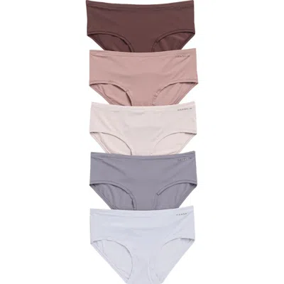 Danskin 5-pack Assorted Lightweight Nylon Hipsters In Multi