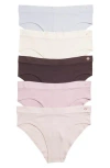 Danskin 5-pack Diagonal Rib Bikini Briefs In Pink/neutral Multi