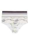 Danskin 5-pack Dolphin Hem Hipster Panties In Brown/lilac/ivory